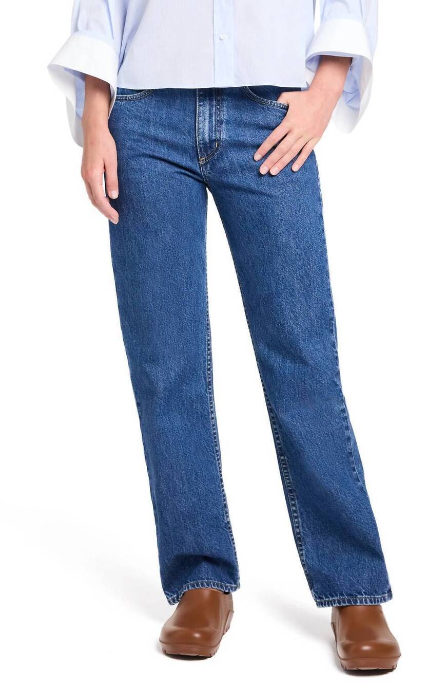 NEW TWP kent high waist straight leg jeans in indigo resin